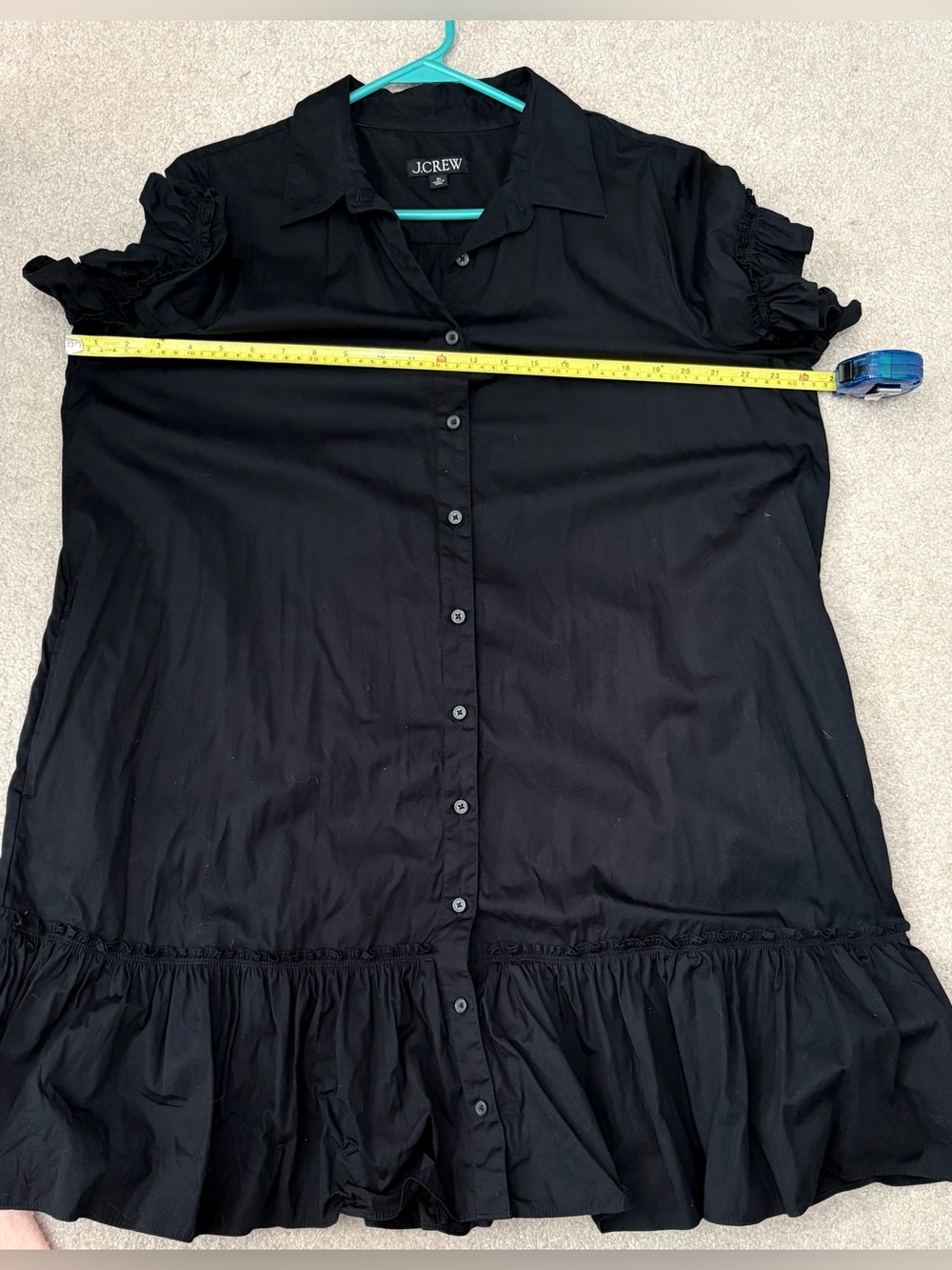 J. Crew Black Short Sleeve Shirt Dress - Picture 10 of 10